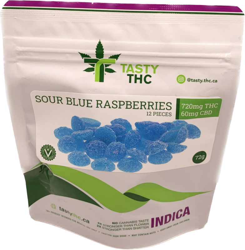 Sour Blue Raspberries 720mg Thc 60mg Cbd Tasty Pot Weed Delivery